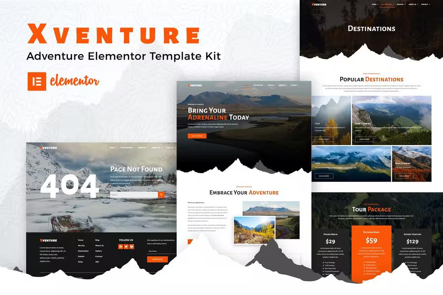 XVENTURE – TRAVEL ELEMENTOR TEMPLATE KIT